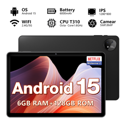 Qetupa Tablet 10.1 Inch Android 15 Tablet,Features A 1280*800 HD