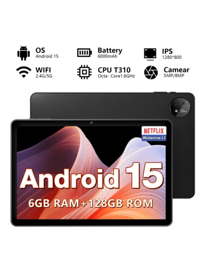Qetupa Tablet 10.1 Inch Android 15 Tablet,Features A 1280*800 HD