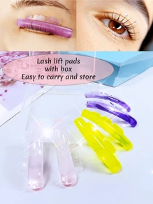 睫毛提升垫套装（5对装），硅胶睫毛烫卷器，睫毛提升贴片，可重复使用的专业自粘式睫毛提升贴片，无香型睫毛提升模具，化妆美容工具 - 彩色 - 查看 1