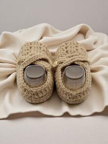手工针织婴儿腿套、室内学步鞋 - 卡其色 - 查看 6