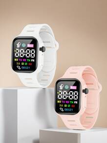 2 Stück/1 Stück Farbbildschirm Elektronische Uhr Koreanische Mode Coole Laterne für Jungen und Mädchen Paare Wald Elektronische Uhr, die beste Wahl für Halloween, Weihnachten, Valentinstag, Muttertag, Urlaubsgeschenke