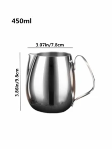1pc New Thickened Stainless Steel Milk Frothing Pitcher, Milk Steaming Pitcher 350ml/450ml, Latte Art Pitcher, Milk Frother, Coffee Accessories, Modern Minimalist Stainless Steel Milk Frother Pitcher