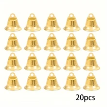 Golden 20pcs Cast Iron Jingle Bell Ornaments - Christmas Tree Decorations For DIY Wreaths, Holiday & Valentine's Day Hanging Accessories, Christmas Gift Room Decor - Multicolor - View 3