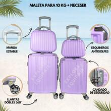Set De Maletas De Mano Más Dos Neceseres - Lila Púrpura - Ver 2
