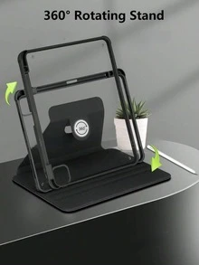 1 件 360° 旋转透明亚克力黑色 iPad 保护套，带笔槽、唤醒/睡眠功能、3 种支架模式、4 角防摔保护，兼容 iPad Mini 6/Mini 7/9.7/10.2/10.5/Air 4/Air 5/10th/10.9/Pro 11"/Air 11"(M2)/Air 13"(M2)/Pro 11"(M4)/Pro 13"(M4) 2024 12.9"/iPad Air 13"(M3 2025)/iPad Air 11 英寸 (M3) 2025/iPad (A16) 11 英寸第 11 代 2025 型号 - 黑色 - 查看 3