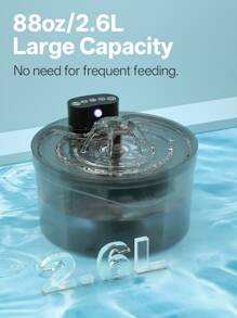 Fonte Automática para Animais de Estimação - Fonte de Água para Gatos sem Fio com Detector de Movimento - Fonte para Gatos com Bateria - Preta