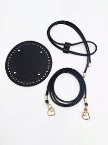 3 Piezas Kit de Fabricación de Bolsos DIY con Cadena, Base de Bolso de Cubo de PU y Correa para el Hombro, Accesorios de Bolso de Ganchillo