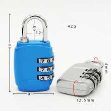 1pc 4 Digit Password Lock Zinc Alloy Password Padlock For Door Gym Drawer Zipper Luggage Trunk Cabinet Gift Code Resettable - Multicolor - View 4