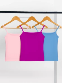 Kit 3 Cropped Women's Tank Top Strappy Basic Summer Suplex - 查看 1