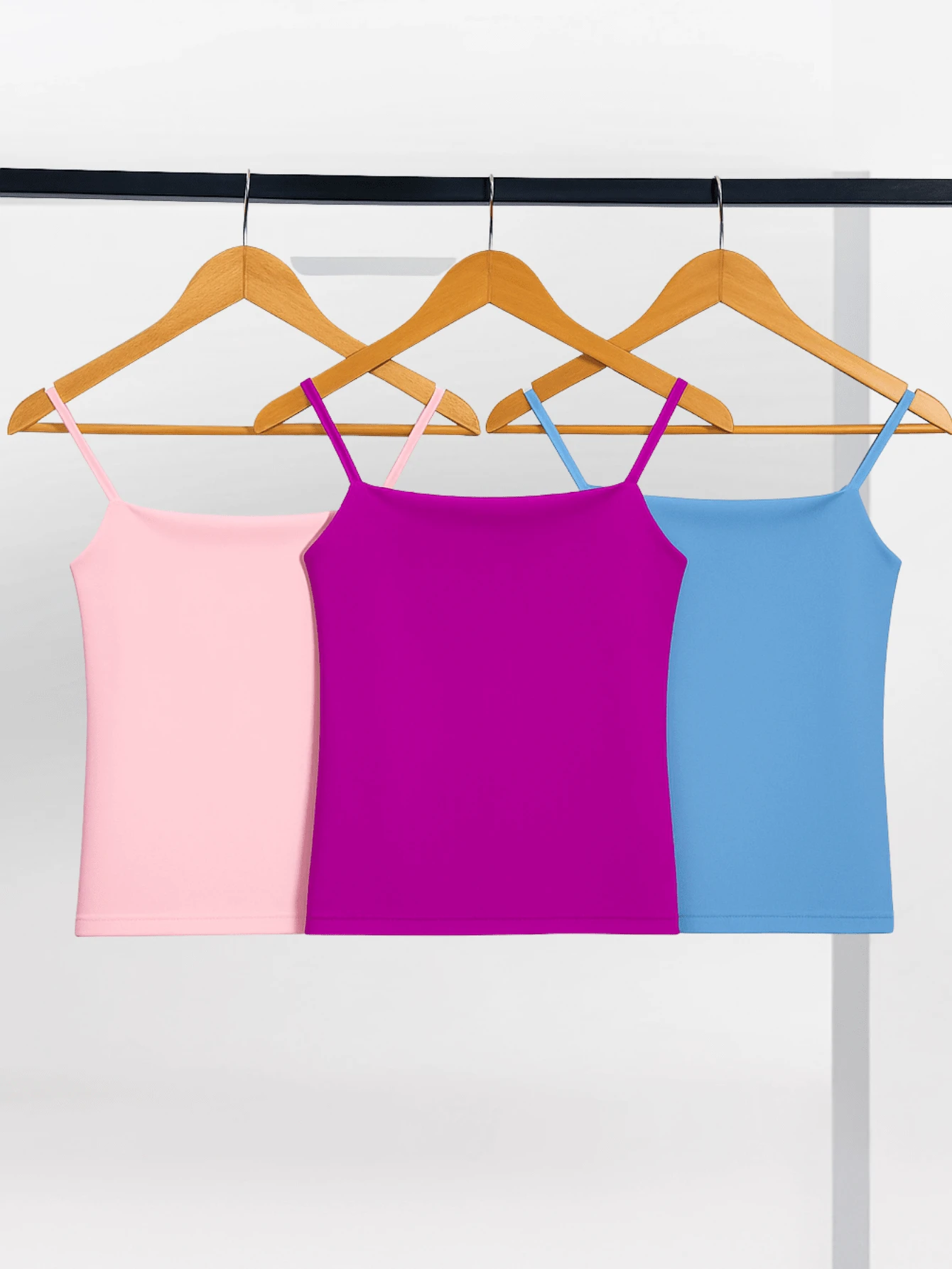 Kit 3 Cropped Women's Tank Top Strappy Basic Summer Suplex - 查看 1