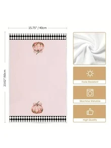 2pcs/4pcs/12pcs Pink Pumpkin Kitchen Towels, Thanksgiving Bathroom Decorative Towels, Thanksgiving Home Decor, Thanksgiving Kitchen Decor, Modern Style, Quick Dry, Super Soft Microfiber Material, Rectangular 40*60CM Digital Printing Pattern, Suitable For Autumn Kitchen Decor, Outdoor Party Decoration, Thanksgiving Holiday Gifts, Birthday Presents - Multicolor - View 3