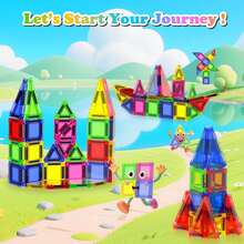 26/42 Ensemble de blocs de construction magnétiques mini portables, boîte en métal, ensemble de blocs magnétiques de voyage, compact et pratique, couleurs vives et designs amusants, meilleur cadeau d'anniversaire/Noël pour les garçons et les filles - Multicolore - Voir 6