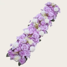 1pc 1m Artificial Rose Wedding Arch Backdrop Flower Wall Decor, Tabletop Center Piece, Wedding Signage, Office Desk, Hotel Lobby Decoration - Multicolor - View 6