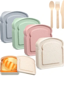 Sandwich-Behälter, Lunchbox Sandwich-Behälter Kunststoff Toast-förmige Lebensmittelaufbewahrung Sandwich-Box mit Deckel, wiederverwendbar, mikrowellen- und spülmaschinenfest