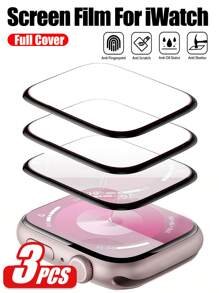 3片装屏幕保护膜，兼容 49mm Ultra 2/1，防刮花，柔软TPU高清透明无气泡屏幕膜，触控灵敏，全覆盖保护，超薄高透高清软膜，兼容配件，兼容 45mm/49mm/46mm/42mm/41mm/44mm/40mm/38mm/S10/S9/S8/S7/S6/S5/S4/S3/S2/S1/SE/Ultra 1/2系列，防水、防震、防刮花、防指纹，日常、办公、居家使用必备屏幕保护膜