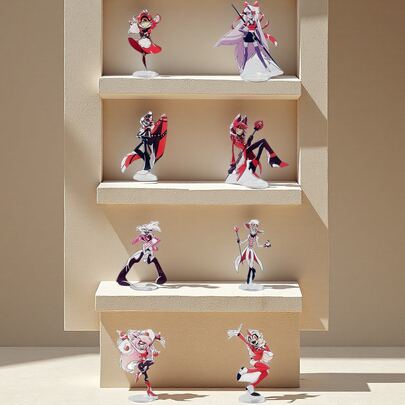 1个动漫亚克力立牌模型 - 动态角色姿势，桌面装饰，游戏玩家和动漫迷的理想礼物，充满活力的动漫风格装饰，送给朋友和动漫爱好者的完美礼物，动漫配件，友谊礼物，趣味设计，动漫角色工艺品，色彩缤纷，DIY办公室装饰，现代风格