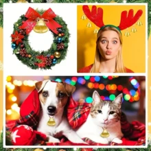 Golden 20pcs Cast Iron Jingle Bell Ornaments - Christmas Tree Decorations For DIY Wreaths, Holiday & Valentine's Day Hanging Accessories, Christmas Gift Room Decor - Multicolor - View 8