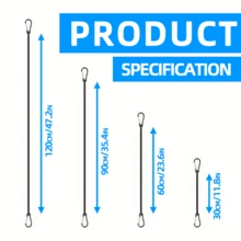 带登山扣的弹力蹦极绳，高品质黑色橡胶蹦极绳，带登山扣夹钩，适用于户外帐篷、行李架、露营、货物、自行车、运输、储存 - 彩色 - 查看 3