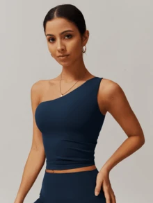 MASKERT Women's Top, Sports Top, Camisole Top, High Elasticity Sports Top, Home Commuting Top, Skin Friendly And Comfortable To Wear Summer - Navy Blue - View 4