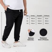 3-Piece Plus Size Jogger Pants Set For Men, Side Pockets - Casual And Sporty Fashion - 3 因此 - 查看 5