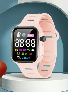 2 Stück/1 Stück Farbbildschirm Elektronische Uhr Koreanische Mode Coole Laterne für Jungen und Mädchen Paare Wald Elektronische Uhr, die beste Wahl für Halloween, Weihnachten, Valentinstag, Muttertag, Urlaubsgeschenke