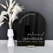 1pc Wedding Photo Guest Book Photobooth Guestbook Sign, Guestbook Sign - Acrylic Arch Sign,Wedding Photo Guest Book Sign Acrylic Wedding Signs For Ceremony And Reception White Photo Booth Sign With Stand For Anniversary Birthday Parties,Wedding,Graduation Party Sign Summer Gifts Beach Back To School School Supplies Room Decor