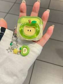 水晶苹果和梨形设计保护壳适用于 Pro 2、 3、 Pro 无线蓝牙耳机保护套 - 綠色 - 查看 1