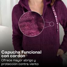 Sudadera Chamarra de Peluche para Dama – Felpa Suave, Cremallera Frontal, Invierno, Nataly Sport - Morado - Ver 6