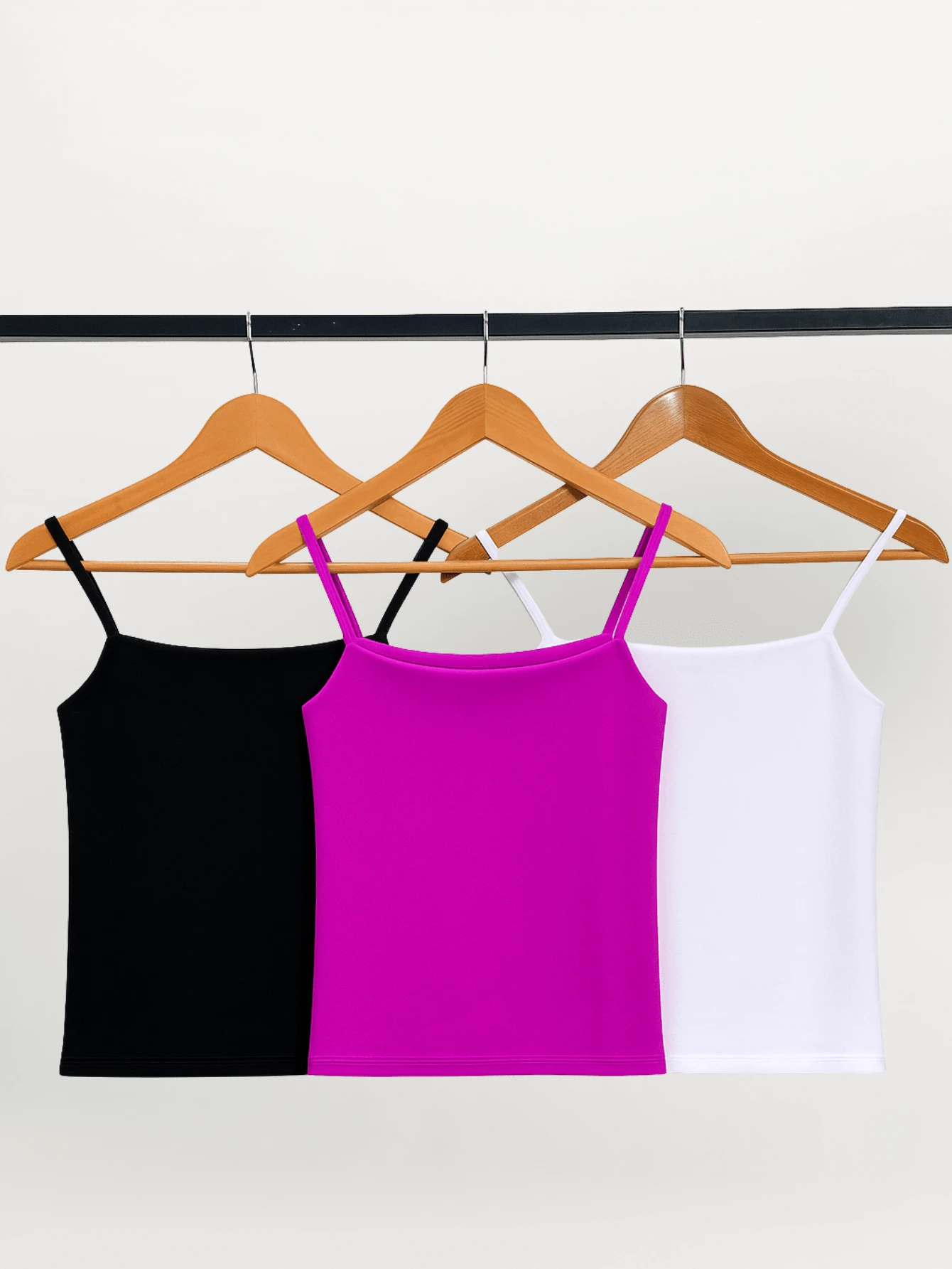 Kit 3 Cropped Women's Tank Top Strappy Basic Summer Suplex - 查看 1
