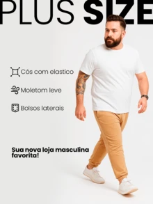 3-Piece Plus Size Jogger Pants Set For Men, Side Pockets - Casual And Sporty Fashion - 3 因此 - 查看 4