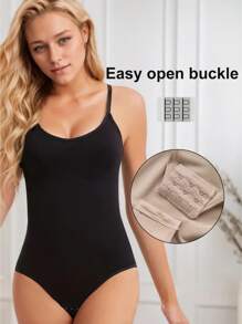 3PC Seamless Shaping Bodysuits For Women - Tummy Control, Butt Lifting, Hip Enhancement, Soft Polyester Blend, Elegant Design, Adjustable Straps, Beige & Black Solid Colors, Comfort Undergarment | Seamless Clothing | Snug Fit Design, Tummy Control Shapewear