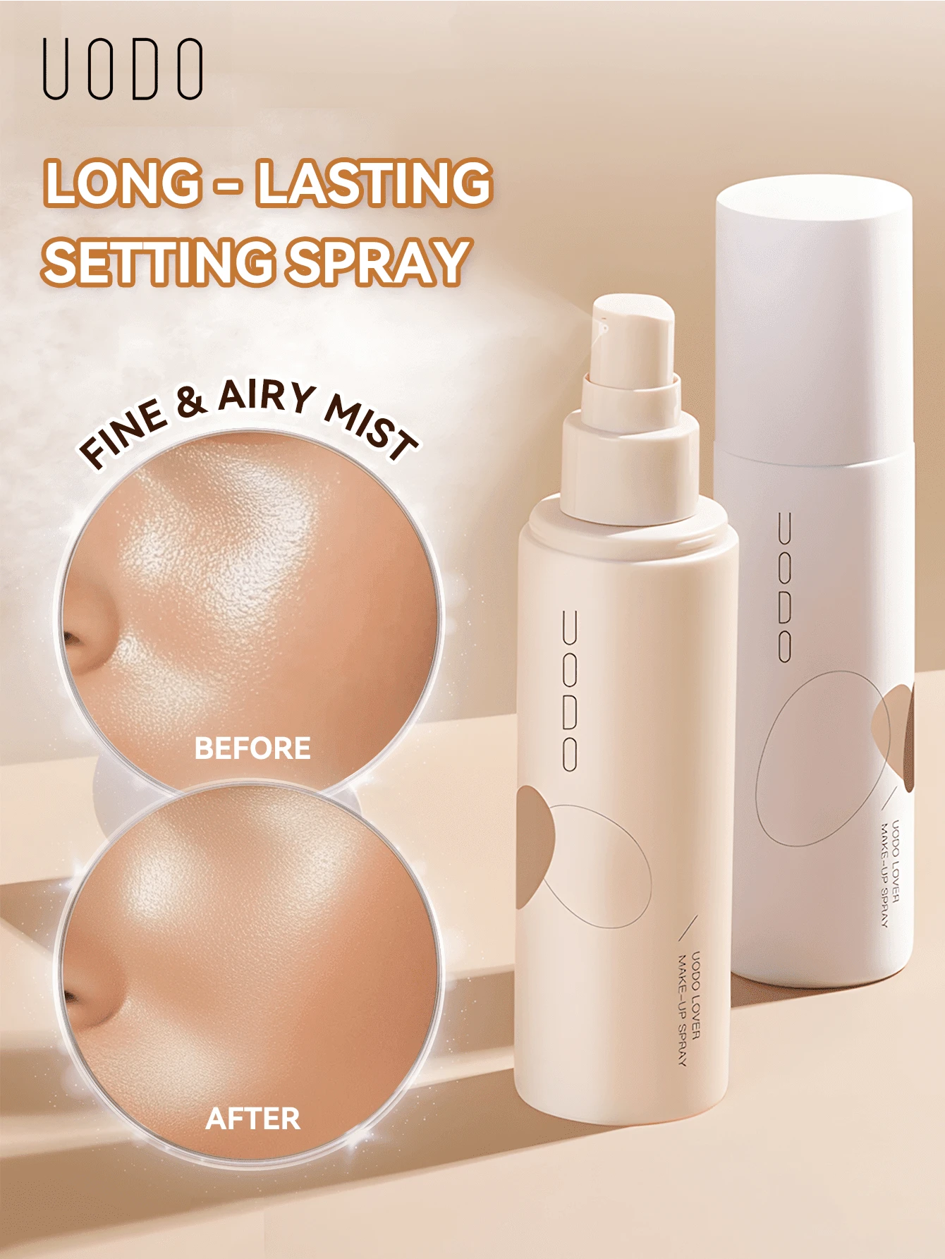 Xịt cố định lớp trang điểm UODO LOVER, lâu trôi, kiểm soát dầu và chống thấm nước. - Shimmer-Thích hợp cho da khô - Xem 1