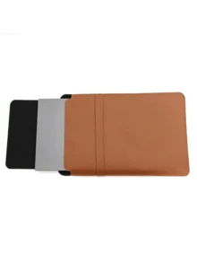 Capa Case Para Notebook Luvas Pasta Couro Caramelo e Black Francabags - Caramelo - Visão 3