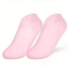 2 件硅胶保湿足袜，高弹力压力袜（适用于龟裂足部），足部护理袜，按摩保湿凝胶袜，足部护理袜工具，适用于皮肤干燥、足部干燥、皮肤粗糙的男性和女性，家庭足部护理，与您最喜欢的乳液和面霜一起使用，足膜袜