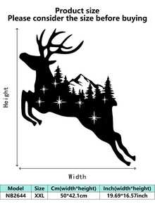 1 PIEZA Adorno colgante de ciervo de metal navideño, transmite un ambiente festivo con elementos de copos de nieve y estrellas, puede decorar espacios, adecuado para salas de estar, árboles de Navidad, tiendas, fiestas - Opción de regalo de calidad, regalo del Día de la Mujer - Decoraciones, Decoración del hogar, Decoración de pared, Decoración de habitación, Decoración de sala de estar, Decoración de la casa, Arte de pared enmarcado, Arte de pared con marco, Decoración de baño, Decoración de otoño, Decoración de invierno