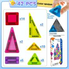 26/42 Ensemble de blocs de construction magnétiques mini portables, boîte en métal, ensemble de blocs magnétiques de voyage, compact et pratique, couleurs vives et designs amusants, meilleur cadeau d'anniversaire/Noël pour les garçons et les filles - Multicolore - Voir 9