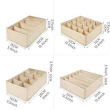 Bộ 4 giỏ đựng đồ cho bé, hộp đựng đồ bằng vải không dệt có thể gấp gọn với nhiều ngăn để đựng tất, đồ lót, áo ngực, cà vạt, khăn quàng cổ, đồ chơi trẻ em, giúp tiết kiệm không gian trong ngăn kéo. - Nhiều màu - Xem 3