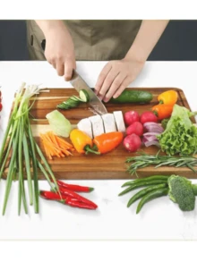 1pc Acacia Wood Cutting Board, No Arm Cutting Board, Home Outdoor Solid Wood Cutting Board, Fruit And Vegetable Meat Kitchen Cutting Board, Bread And Dessert Cutting Board