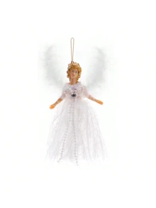 1pc Charming Plush Angel Christmas Tree Ornament - Ideal For Holiday Decor And Gifts, Suitable For Christmas Tree Decoration, Car Hanging Decor, Easy Hanging Design
