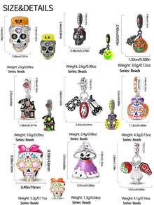 DIY Halloween Pumpkin Skull Ghost Pendant Beading; The Luminous Charm Highlights The Mystery And Festive Atmosphere; Send It To Family, Friends, Relatives, Classmates, Girlfriends; Halloween, Valentine's Day, Anniversaries And Other Holiday Gifts
