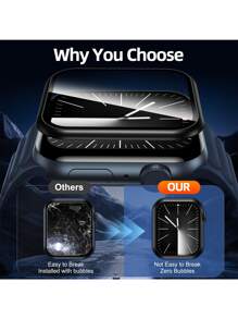 2pcs Soft Screen Protector Film, Compatible With Apple Watch 49mm Ultra 2/1, Anti-Scratch, Soft TPU High-Definition Transparent Bubble-Free Screen Protector, Sensitive Touch, Full Coverage Protection, Ultra-Thin High-Transparency High-Definition Soft Film, Suitable For Apple Watch 45mm/49mm/46mm/42mm/41mm/44mm/40mm/38mm/S10/S9/S8/S7/S6/S5/S4/S3/S2/S1/SE/Ultra 1/2 Series, Essential Screen Protection For Daily, Office, Home Use, Waterproof, Shockproof, Anti-Fall, Anti-Fingerprint - Clear - View 4