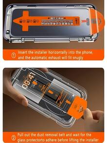 Bộ 2 miếng dán màn hình chống nhìn trộm, bảo vệ sự riêng tư cho phòng sạch, kính cường lực, tương thích với iPhone 17/ Galaxy///Honor/Redmi 15C, bộ phim bảo vệ hoàn chỉnh, kính cường lực toàn màn hình, lắp đặt không bụi chỉ bằng một cú nhấp chuột, tự động căn chỉnh [Không hỗ trợ mở khóa bằng vân tay] - màu đen - Xem 11