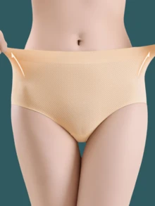 1件装女士无缝高腰塑形内裤，提臀无缝加垫短裤，透气蜜桃臀塑形提拉裤，加垫提臀塑形内衣，蜜桃臀 - 杏色 - 查看 2