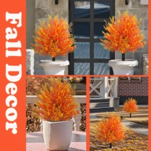 2pcs Versatile Artificial Autumn Lavender Ground Stakes - Faux Lavender For Indoor Outdoor Decor, Perfect For Autumn Holiday Scenes (Thanksgiving/Halloween), Home Garden Office Wedding