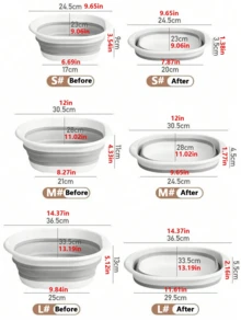3/1 Stück tragbare Fußsprudelbad Schüssel, Kunststoff Fußwanne, faltbare Badewanne, Wäschekorb, Waschschüssel, platzsparende Aufbewahrungsbox, faltbare Silikonschüssel, faltbare Waschschüssel, tragbare Fußwaschbecken, faltbare Massage Fußsprudelbad Schüssel, Fußpflege Werkzeuge, faltbare Waschschüssel, Gemüsewaschwanne, Fußwaschbecken - Grau - Übersicht 3