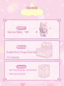 Miniso TOPTOY Sanrio Melody 50周年系列毛绒收藏盲盒公仔 - 彩色 - 查看 10