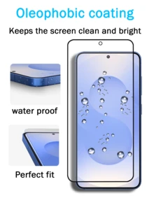 2 Packs For Galaxy Screen Protector, High-Definition Transparent Tempered Glass ,No White Edge, Scratch-Resistant Design Screen Protection Essentials, Applicable To Daily Shield, Office, Home Phone Screen Protector Phone Accessories Waterproof Shockproof Anti-Fall Anti-Fall Anti-Fingerprint Full Cover - Black - View 4