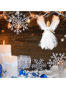 1pc Charming Plush Angel Christmas Tree Ornament - Ideal For Holiday Decor And Gifts, Suitable For Christmas Tree Decoration, Car Hanging Decor, Easy Hanging Design