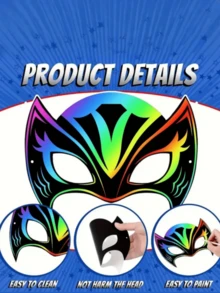 6pcs/12pcs/24pcs Topeng Kertas Seni Gores Bertema Pahlawan, Cocok untuk Set DIY Topeng Kertas Buatan Tangan, Hadiah Pesta Pahlawan, Karnaval Melukis, Dekorasi Halloween - MultiWarna - View 3