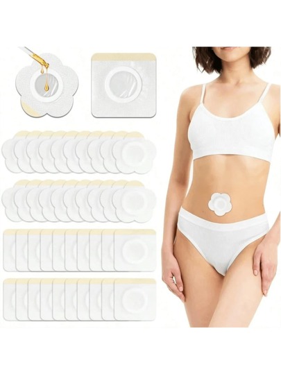 120Pieces Castor Oil Navel Patches, Painless And Disposable Patches, High Absorbency, Air Permeable, Soft And Comfortable (Stickers Only (Oil Not Included)), Suitable For Both Men And Women (Oil-Free)